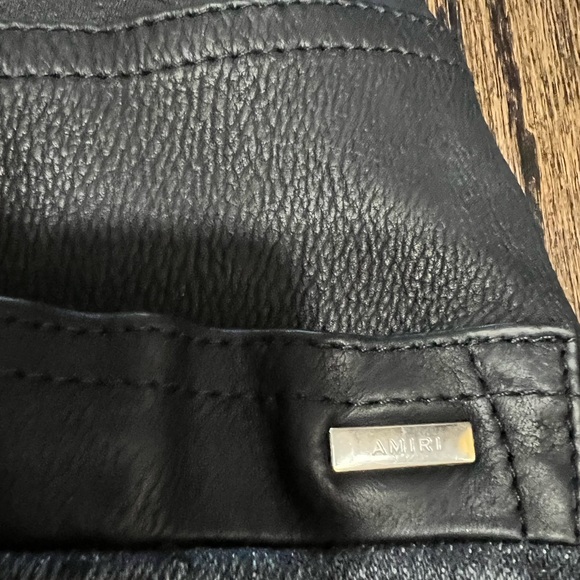 **SOLD** NEW Amiri Genuine Leather Contrast Skinny Jeans Aged Black/Black 25 - Picture 17 of 17